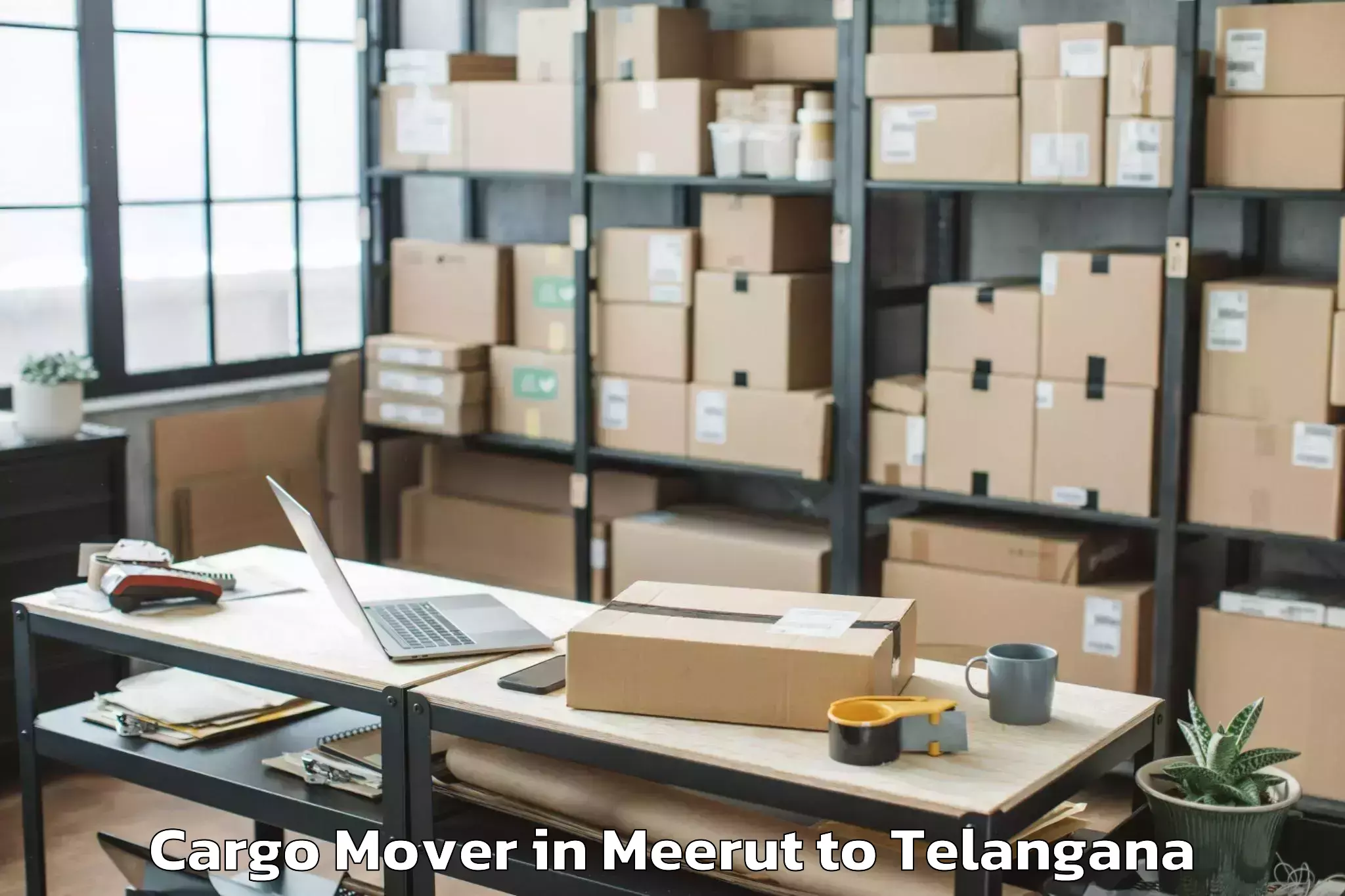 Book Meerut to Narketpalle Cargo Mover Online